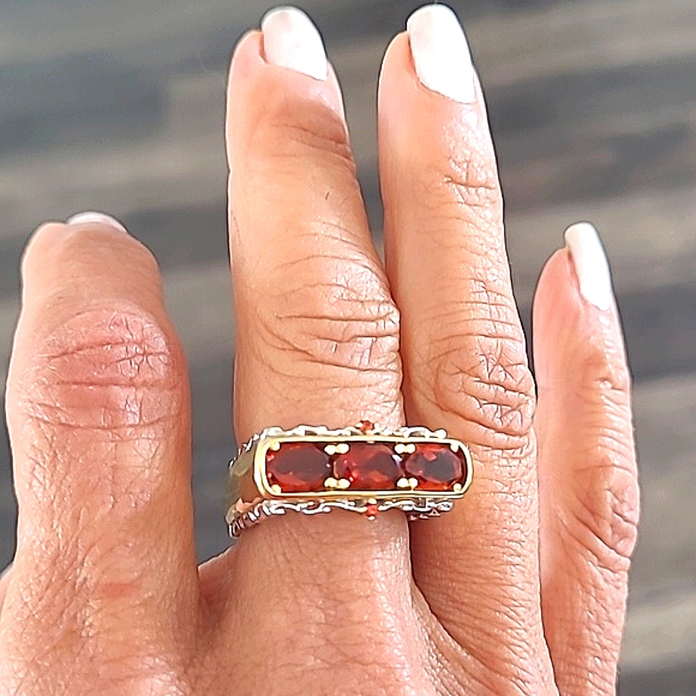 Victorian Inspired 14kt Gold and Silver Citrine Ring